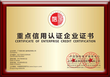 儿童乐园加盟企业-重点信用认证企业证书